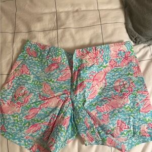 Lilly Pulitzer Pink and Blue Bermuda Shorts Vibrant Style